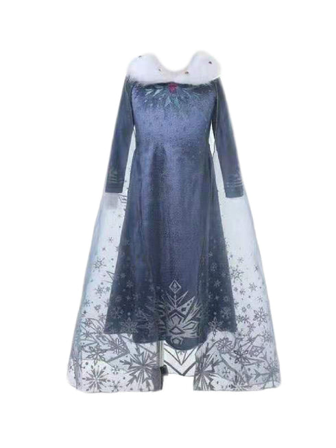 Girls Blue Frozen Adventure Elsa Halloween Snow Dress Costume 2-9 - SophiasStyle.com